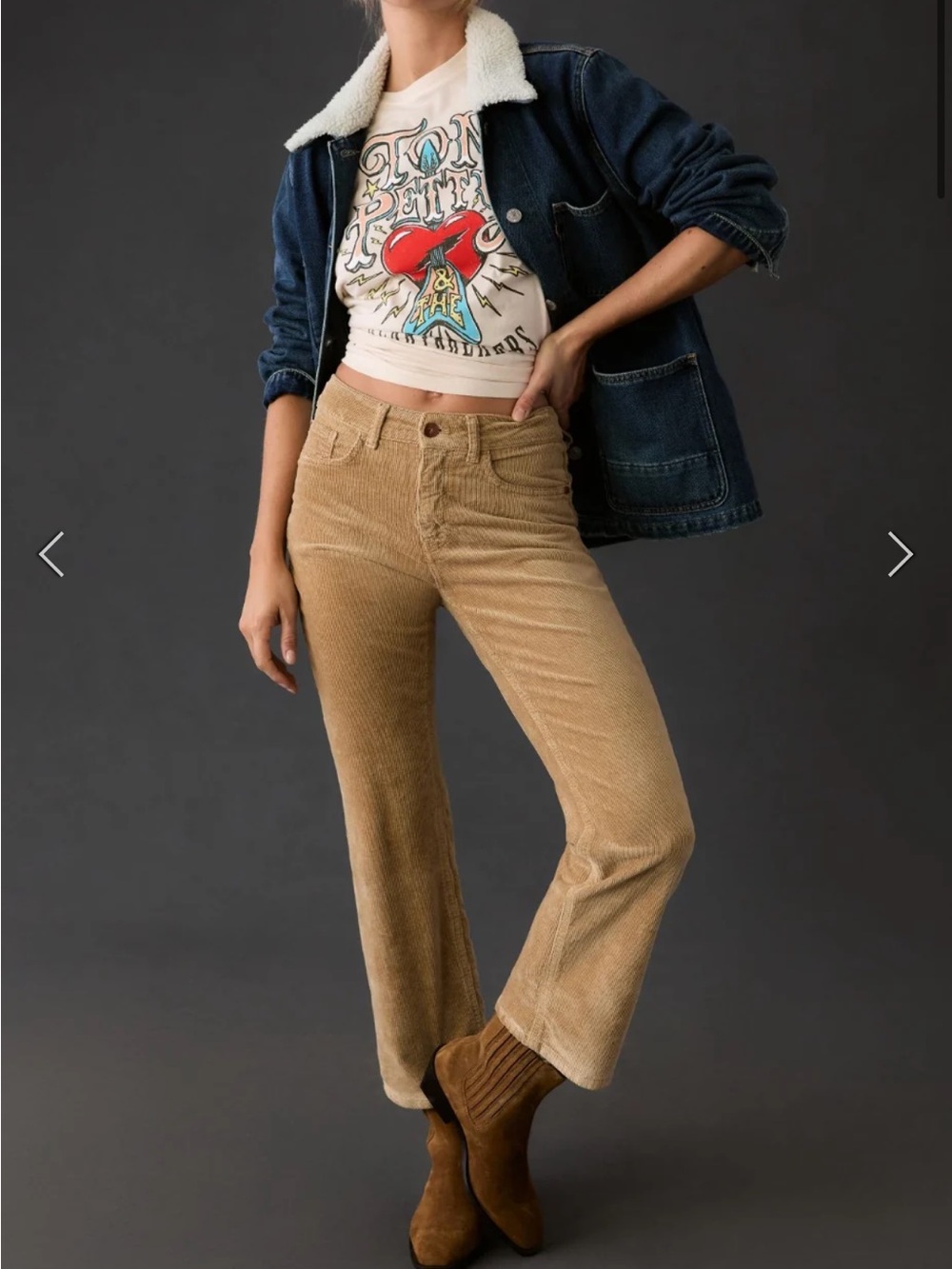 Pilcro The Yaya Corduroy Cropped Flare Pants in Camel